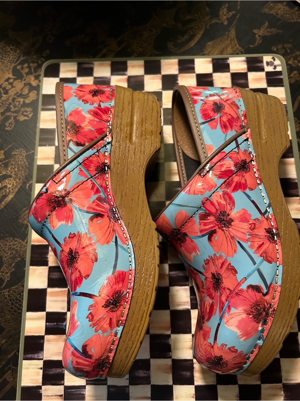 Gorgeous Dansko Poppies Limited Edition Professional Clog Size 8.5 or 39 - Picture 3 of 9